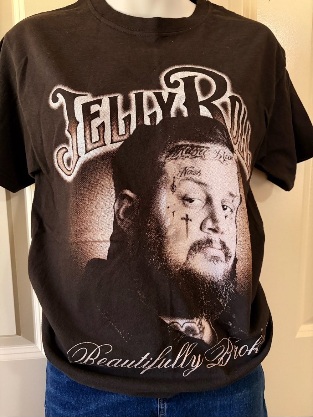 Unisex, Jelly Roll Black Graphic Tee, size S 100% cotton